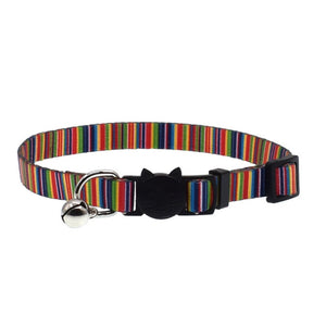 2019 Newly Cat Collar With Bell Safety Buckle Adjustable Kitten Small Dogs Cats Printing Collars Pet Supplies 8 Colors