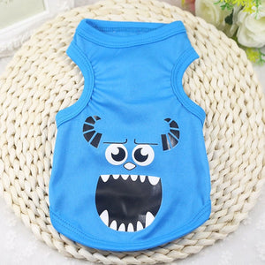 Pet Cat Clothes for Cats Summer Vest T Shirt Dog Cat Clothes Costume for Small Dogs Cartoon Vest for Puppy 35