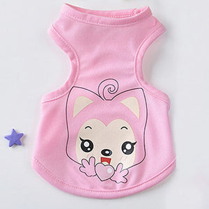 Pet Cat Clothes for Cats Summer Vest T Shirt Dog Cat Clothes Costume for Small Dogs Cartoon Vest for Puppy 35