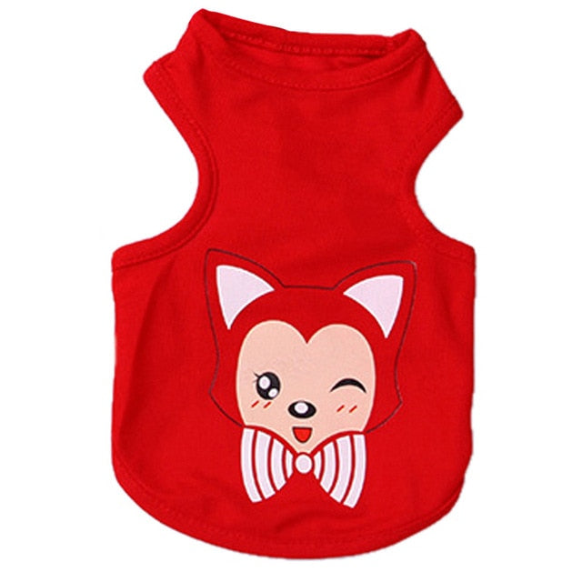 Pet Cat Clothes for Cats Summer Vest T Shirt Dog Cat Clothes Costume for Small Dogs Cartoon Vest for Puppy 35