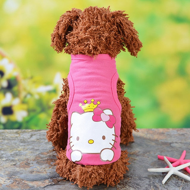 Pet Cat Clothes for Cats Summer Vest T Shirt Dog Cat Clothes Costume for Small Dogs Cartoon Vest for Puppy 35